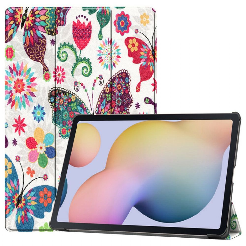 Bescherming Hoesje voor Samsung Galaxy Tab S7 Plus / Tab S8 Plus Versterkte Vlinders En Bloemen