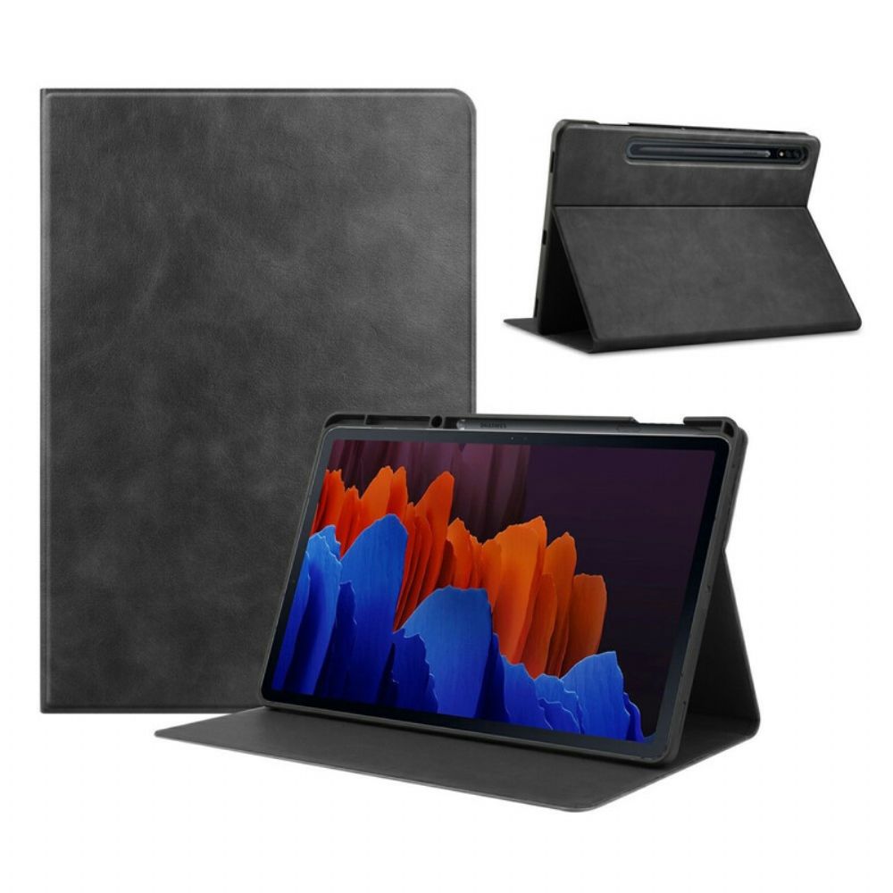 Case voor Samsung Galaxy Tab S7 Plus / Tab S8 Plus Klassiek Kunstleer