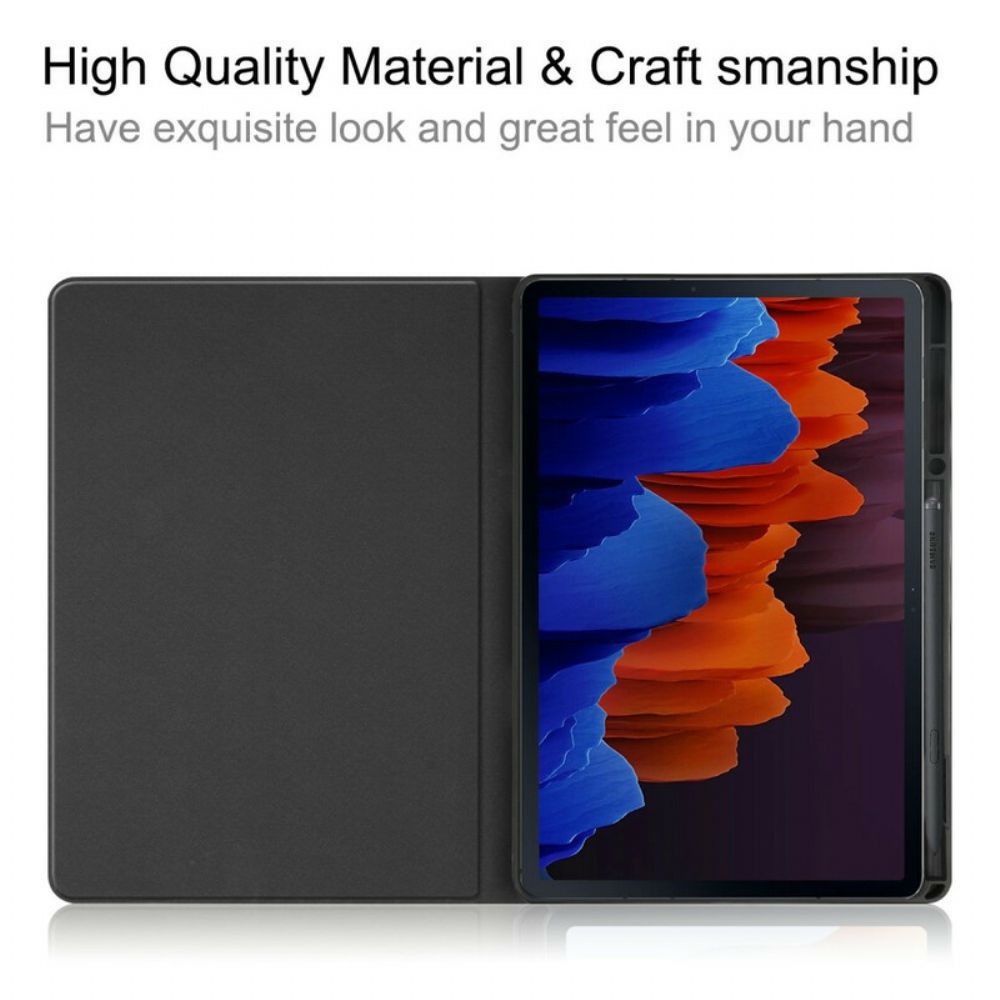 Case voor Samsung Galaxy Tab S7 Plus / Tab S8 Plus Klassiek Kunstleer