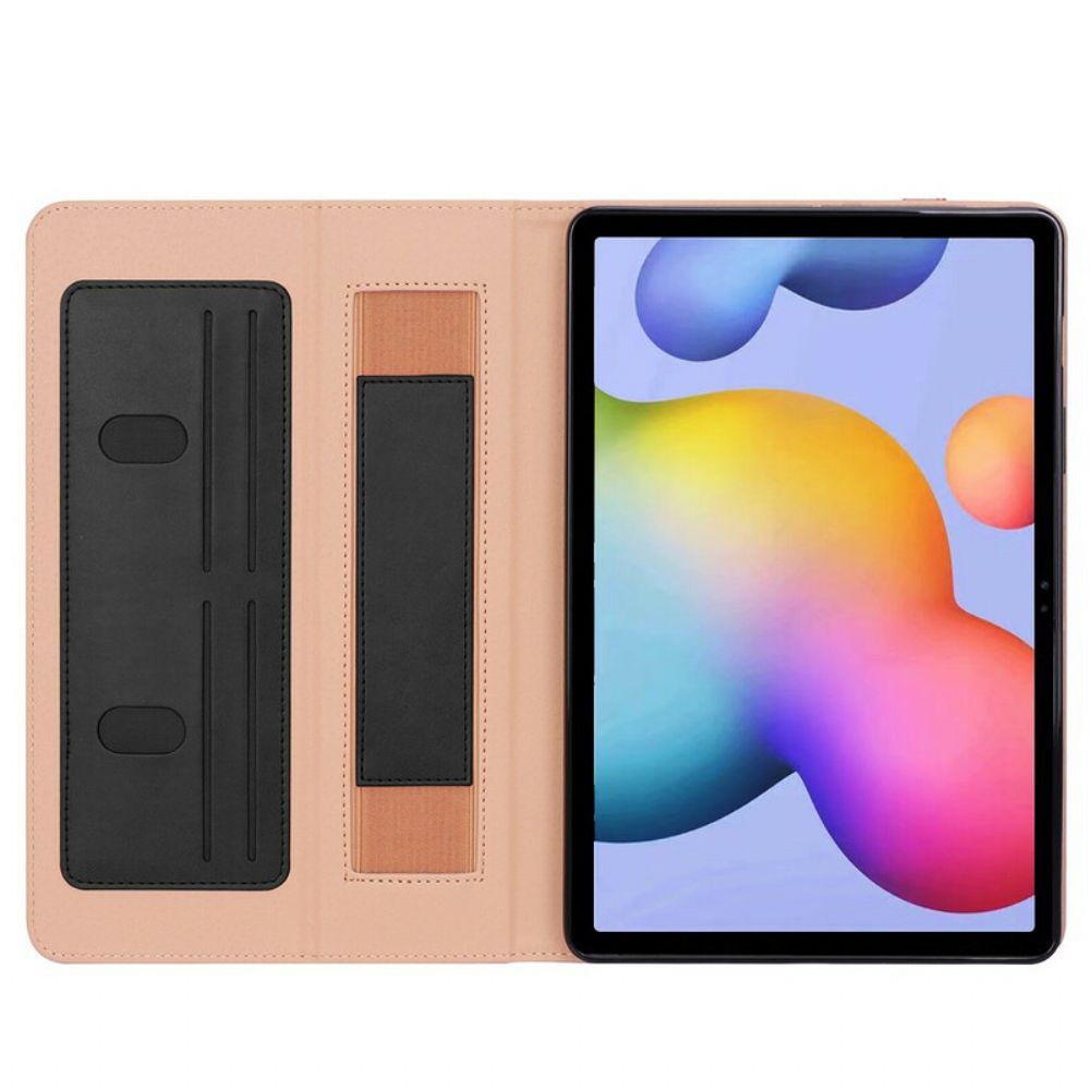 Case voor Samsung Galaxy Tab S7 Plus / Tab S8 Plus Lederen Stijl Met Riem