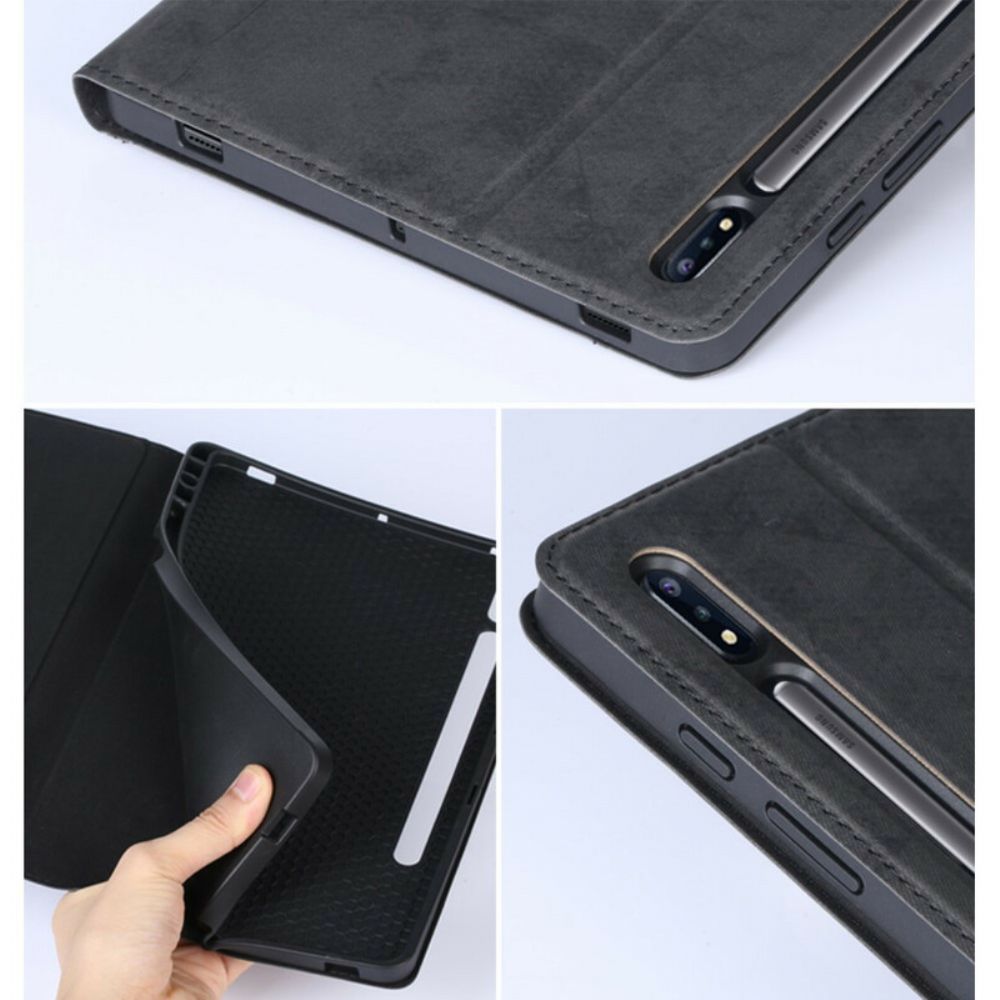 Case voor Samsung Galaxy Tab S7 Plus / Tab S8 Plus Zakelijk Leereffect