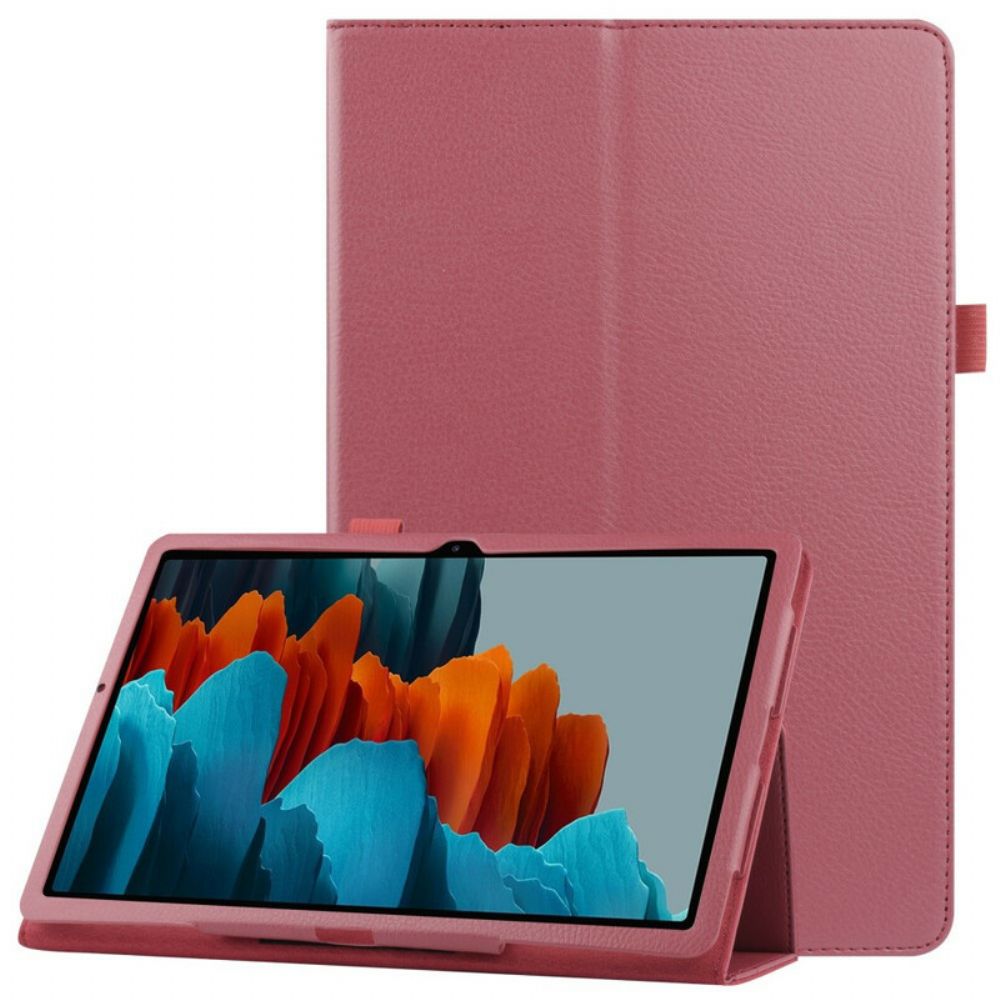 Cover voor Samsung Galaxy Tab S7 Plus / Tab S8 Plus Kunstleer Lychee