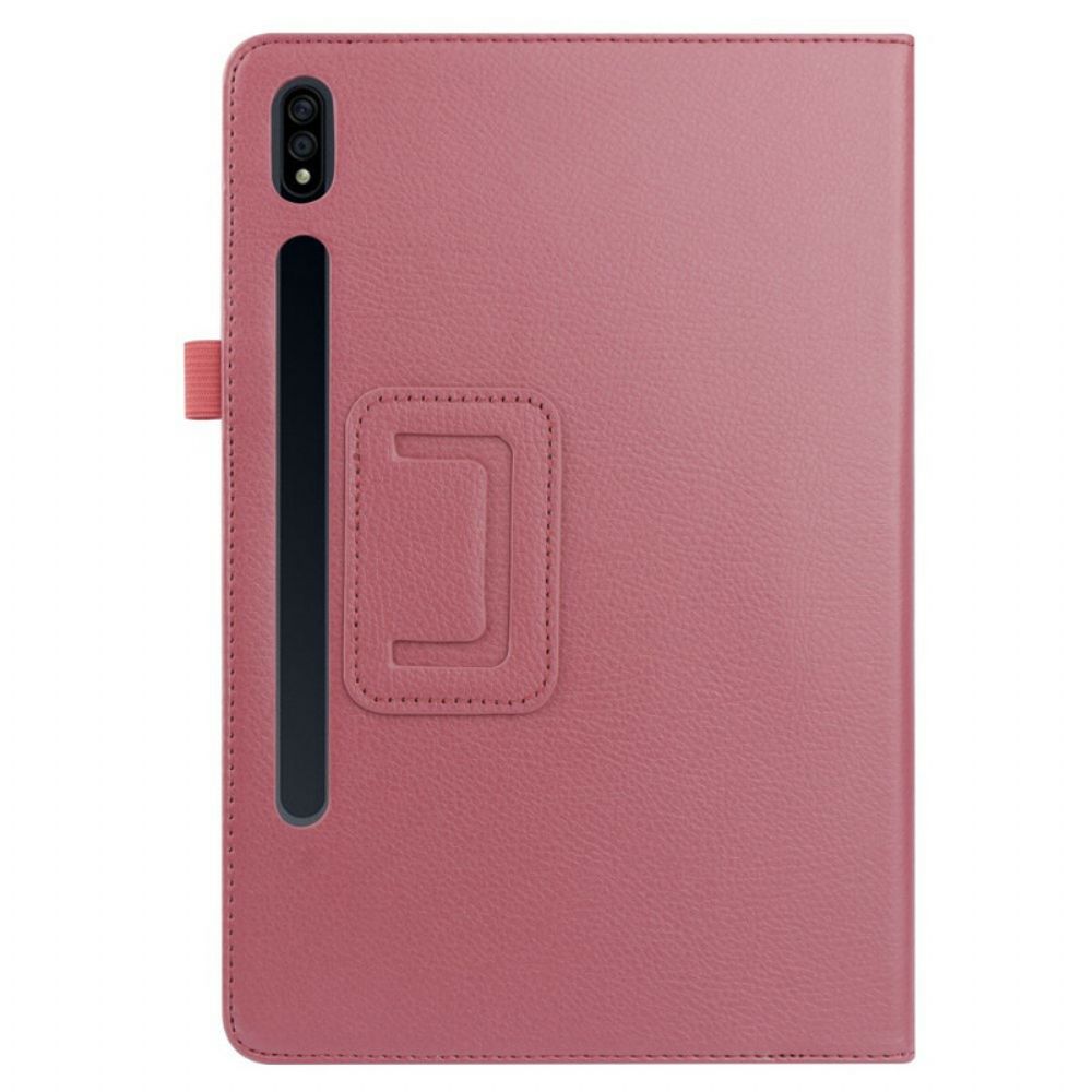 Cover voor Samsung Galaxy Tab S7 Plus / Tab S8 Plus Kunstleer Lychee