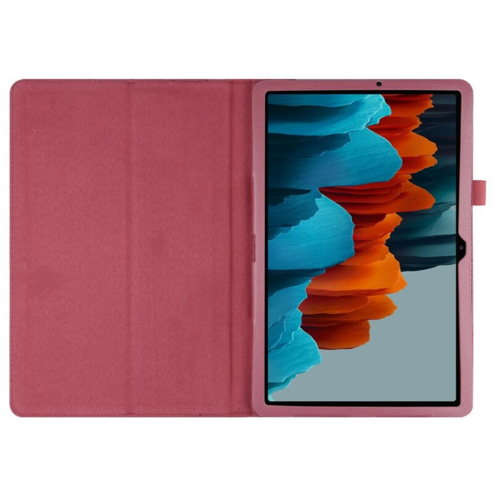 Cover voor Samsung Galaxy Tab S7 Plus / Tab S8 Plus Kunstleer Lychee