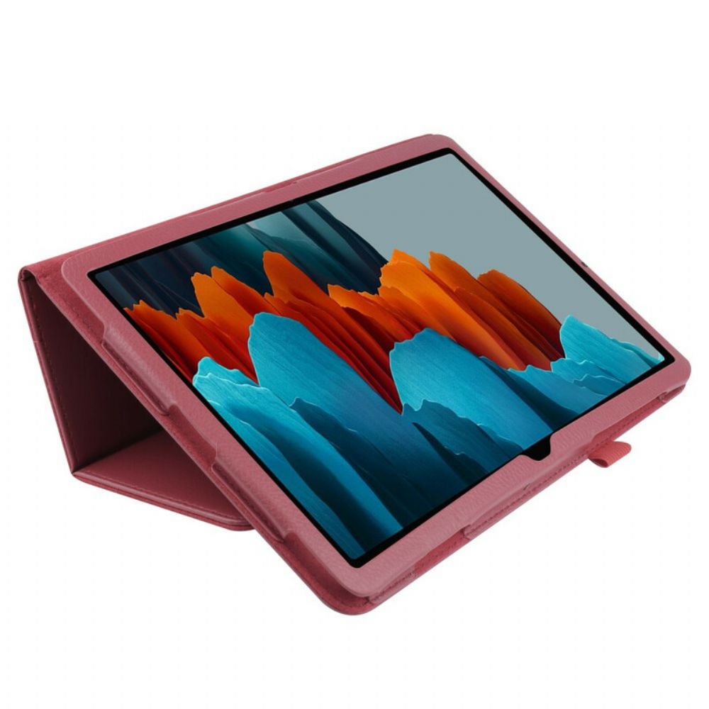 Cover voor Samsung Galaxy Tab S7 Plus / Tab S8 Plus Kunstleer Lychee