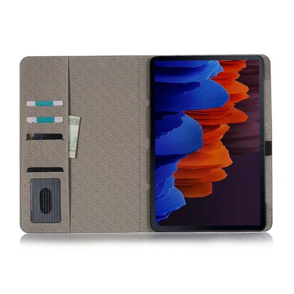 Cover voor Samsung Galaxy Tab S7 Plus / Tab S8 Plus Wereldkaart