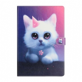 Flip Case voor Samsung Galaxy Tab S7 Plus / Tab S8 Plus Wit Katje