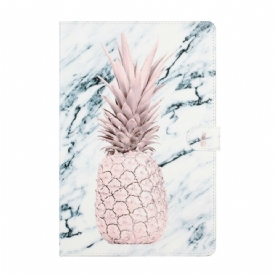 Leren Hoesje voor Samsung Galaxy Tab S7 Plus / Tab S8 Plus Ananas