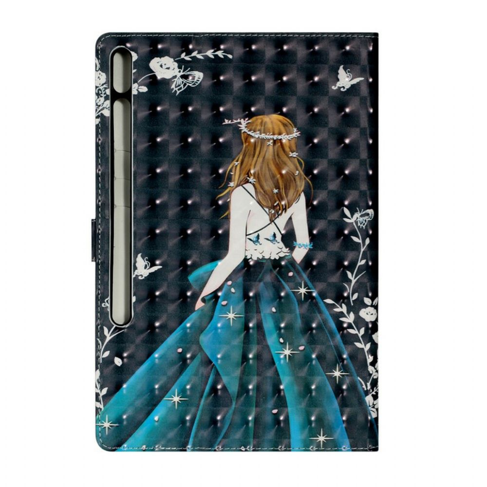 Leren Hoesje voor Samsung Galaxy Tab S7 Plus / Tab S8 Plus Jong Meisje