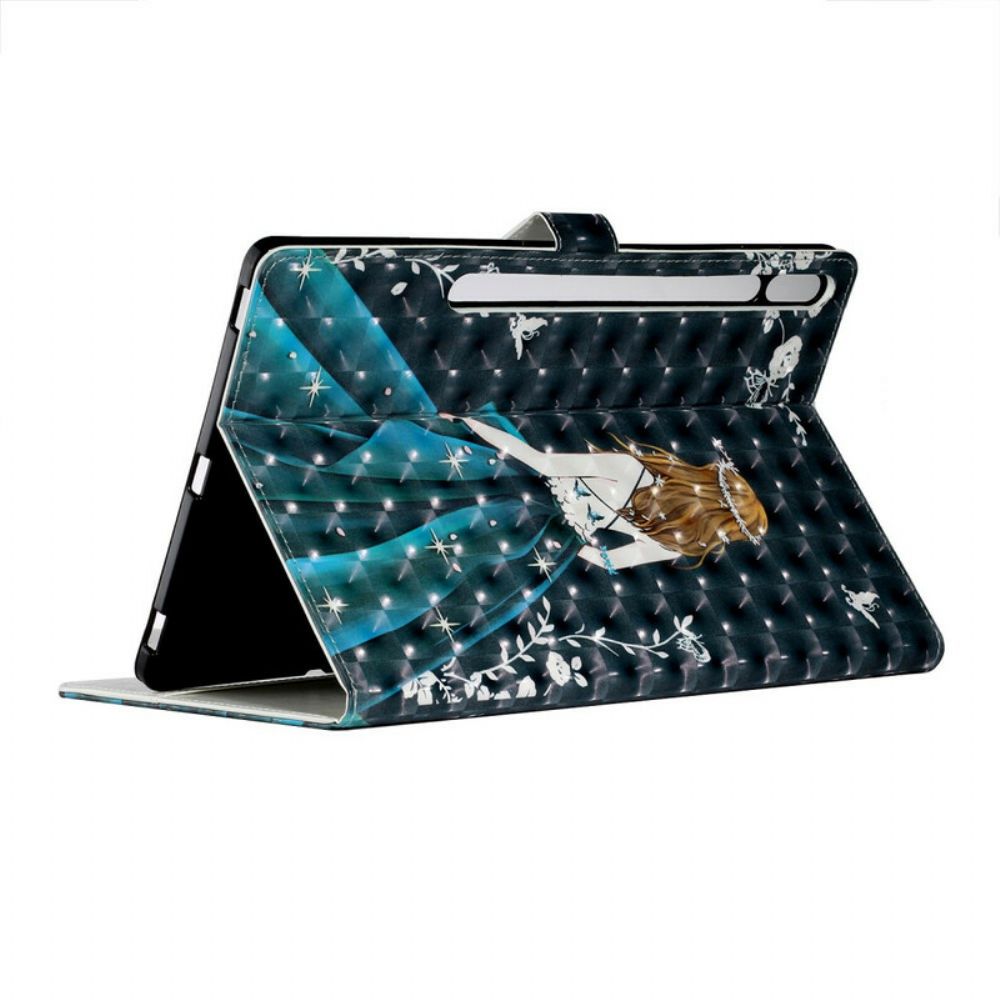 Leren Hoesje voor Samsung Galaxy Tab S7 Plus / Tab S8 Plus Jong Meisje