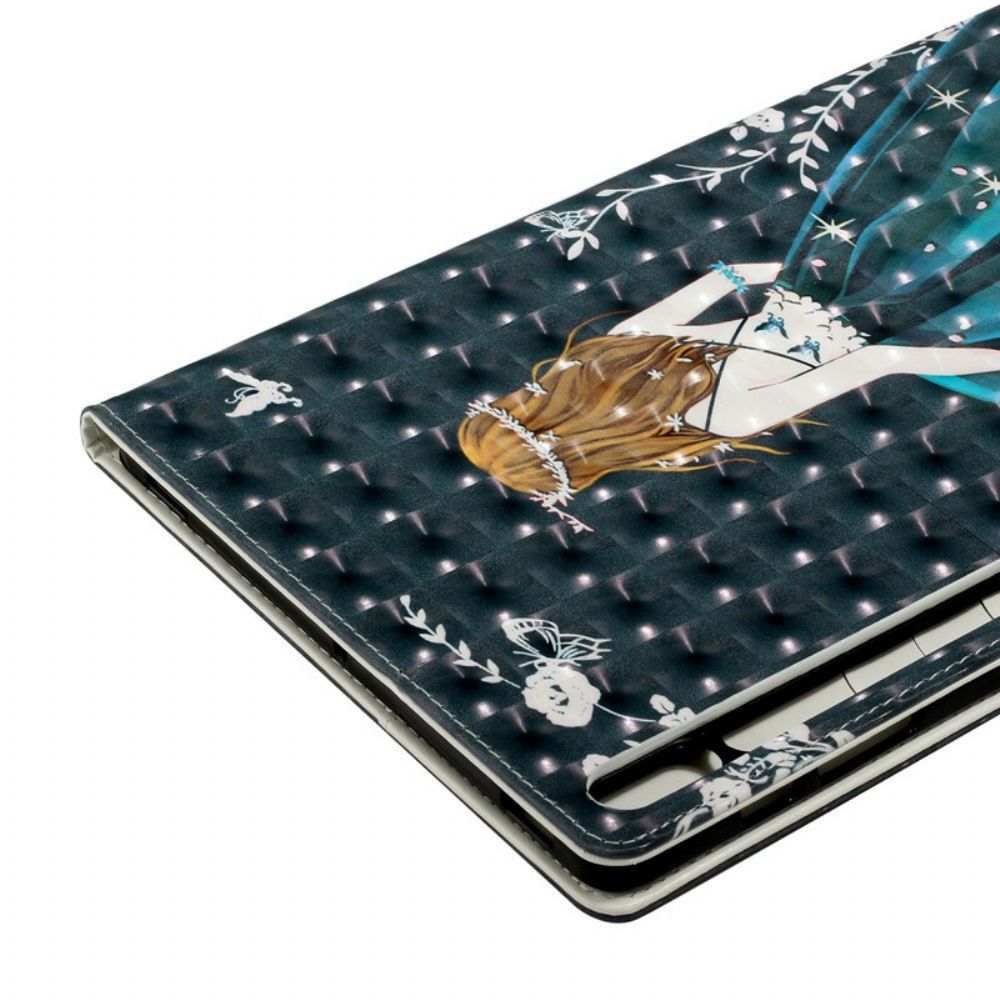 Leren Hoesje voor Samsung Galaxy Tab S7 Plus / Tab S8 Plus Jong Meisje