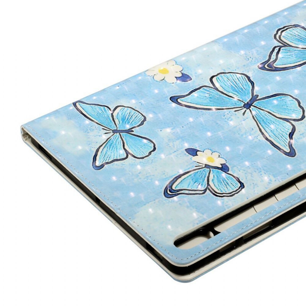 Leren Hoesje voor Samsung Galaxy Tab S7 Plus / Tab S8 Plus Vlinderfee