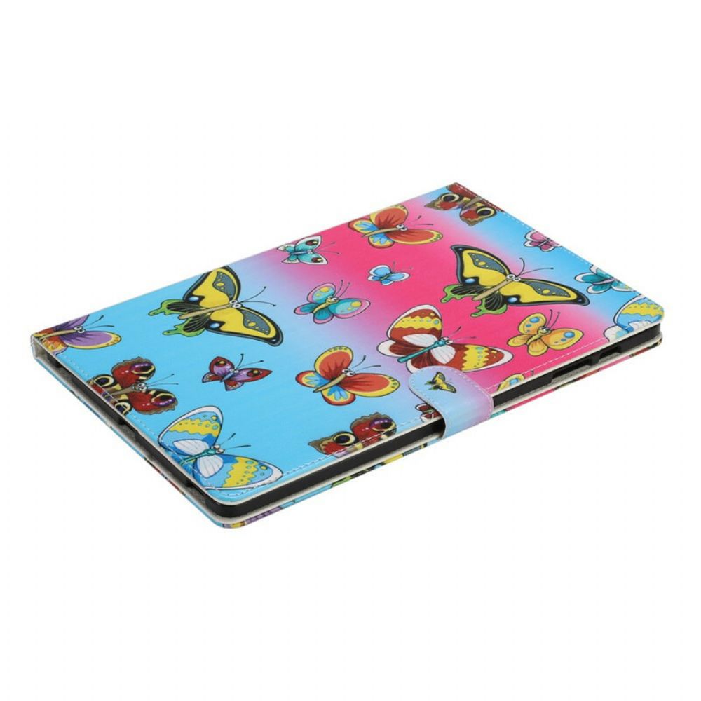 Leren Hoesje voor Samsung Galaxy Tab S7 Plus / Tab S8 Plus Vlinders