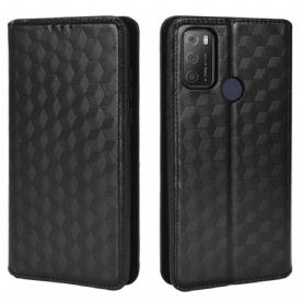 Bescherming Hoesje voor Alcatel 1S / 3L (2021) Folio-hoesje Diamant Leder Effect