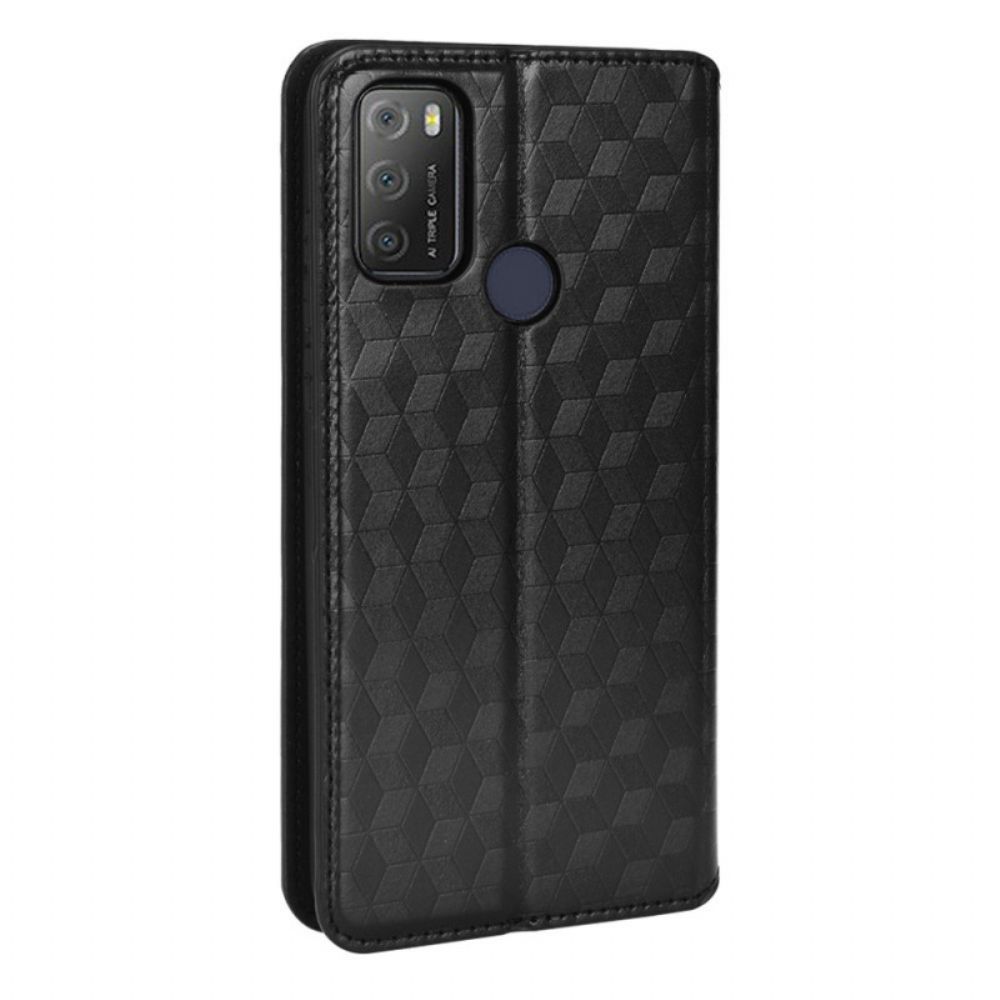 Bescherming Hoesje voor Alcatel 1S / 3L (2021) Folio-hoesje Diamant Leder Effect