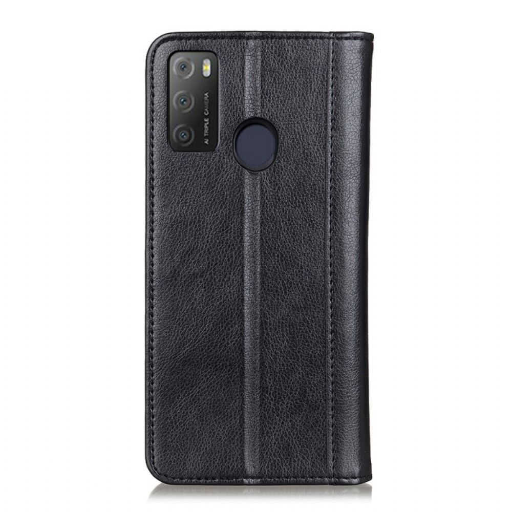 Bescherming Hoesje voor Alcatel 1S / 3L (2021) Folio-hoesje Elegance Split Litchi Leer