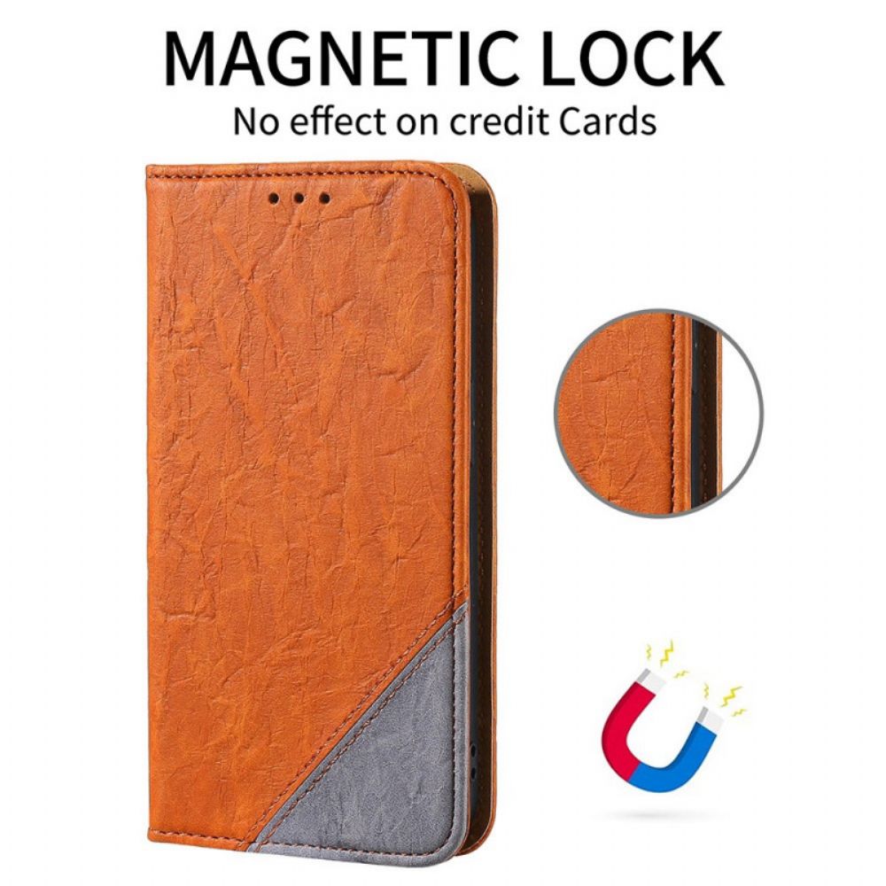 Bescherming Hoesje voor Alcatel 1S / 3L (2021) Folio-hoesje Slant Bicolor Imitatieleer