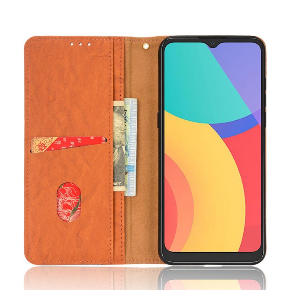 Bescherming Hoesje voor Alcatel 1S / 3L (2021) Folio-hoesje Slant Bicolor Imitatieleer