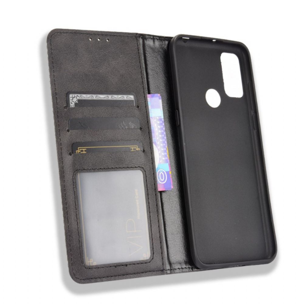 Bescherming Hoesje voor Alcatel 1S / 3L (2021) Folio-hoesje Vintage Gestileerd Leereffect