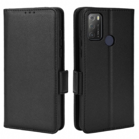 Leren Hoesje voor Alcatel 1S / 3L (2021) Folio-hoesje Dubbele Nieuwe Kleuren Flap