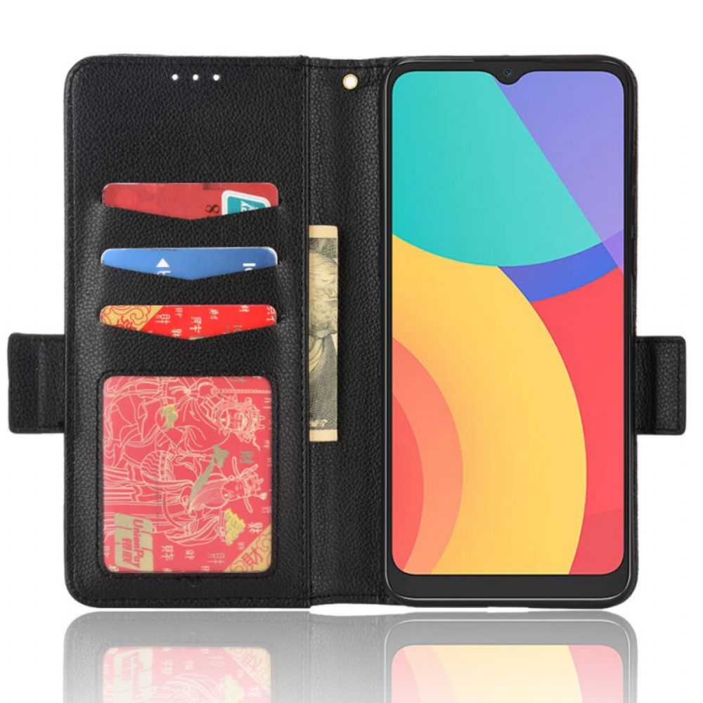 Leren Hoesje voor Alcatel 1S / 3L (2021) Folio-hoesje Dubbele Nieuwe Kleuren Flap