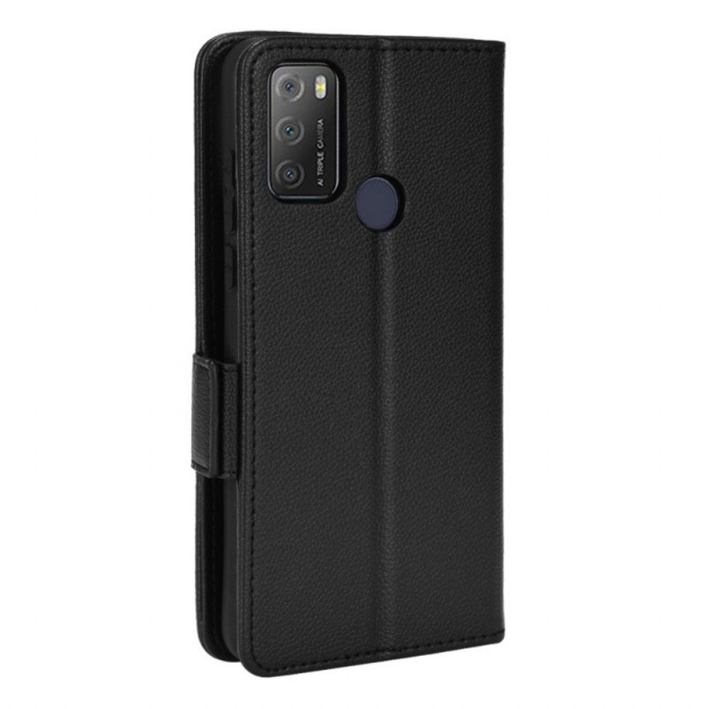 Leren Hoesje voor Alcatel 1S / 3L (2021) Folio-hoesje Dubbele Nieuwe Kleuren Flap