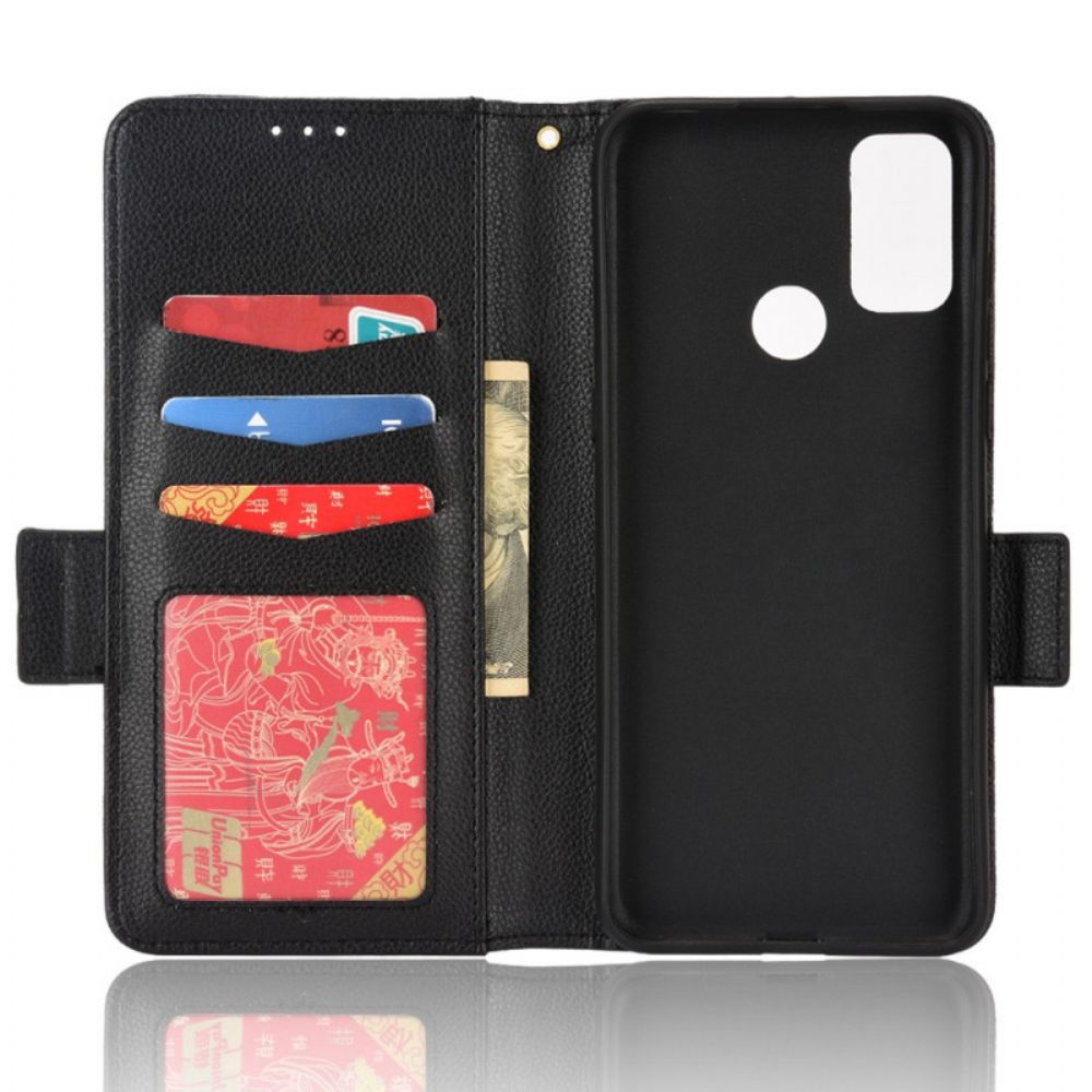 Leren Hoesje voor Alcatel 1S / 3L (2021) Folio-hoesje Dubbele Nieuwe Kleuren Flap