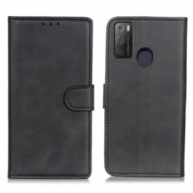 Leren Hoesje voor Alcatel 1S / 3L (2021) Retro Mat Leereffect