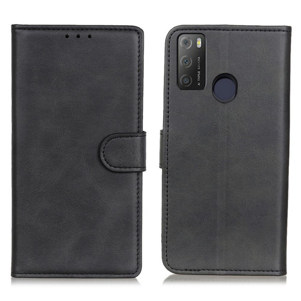 Leren Hoesje voor Alcatel 1S / 3L (2021) Retro Mat Leereffect