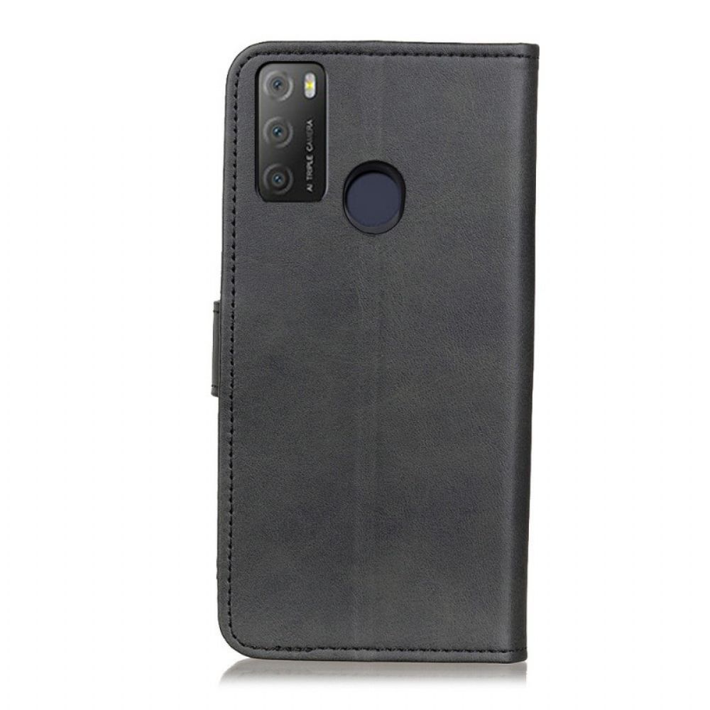 Leren Hoesje voor Alcatel 1S / 3L (2021) Retro Mat Leereffect