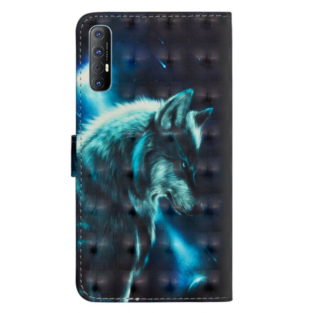 Flip Case voor Oppo Find X2 Neo Majestueuze Wolf