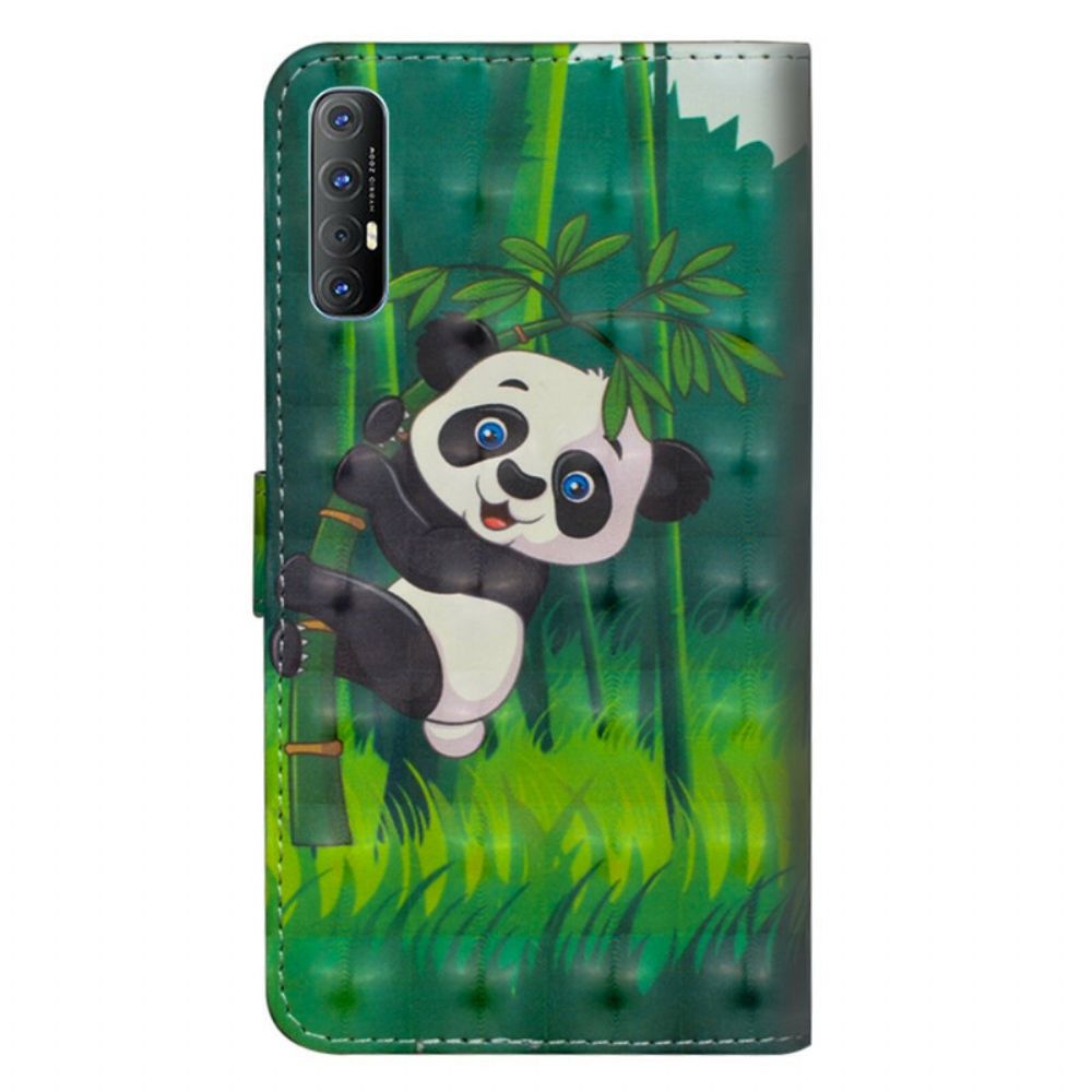 Folio-hoesje voor Oppo Find X2 Neo Panda En Bamboe