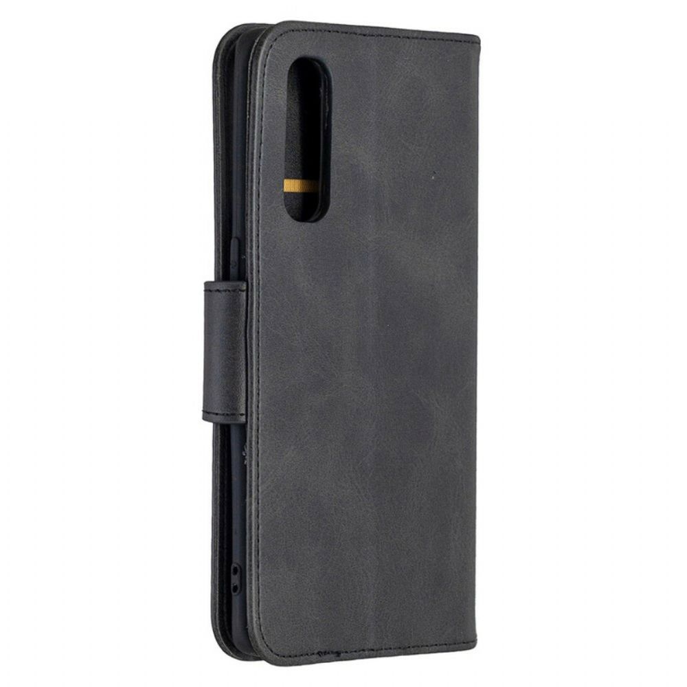 Leren Hoesje voor Oppo Find X2 Neo Folio-hoesje Gladde Schuine Klep