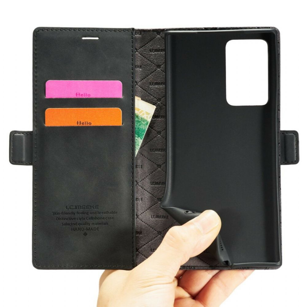 Bescherming Hoesje voor Samsung Galaxy Note 20 Ultra Folio-hoesje Lc.imeeke Leereffect