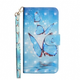 Flip Case voor Samsung Galaxy Note 20 Ultra Vliegende Blauwe Vlinders