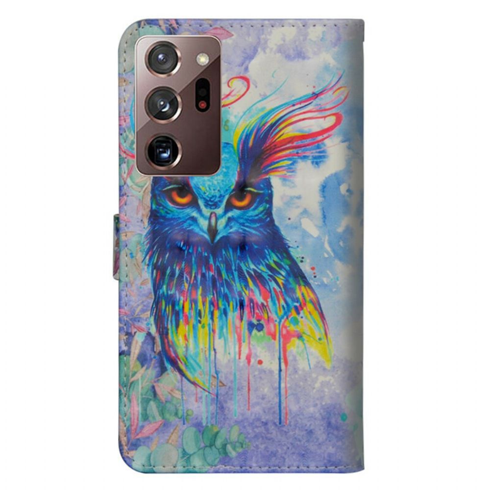 Folio-hoesje voor Samsung Galaxy Note 20 Ultra Aquarel Vogel