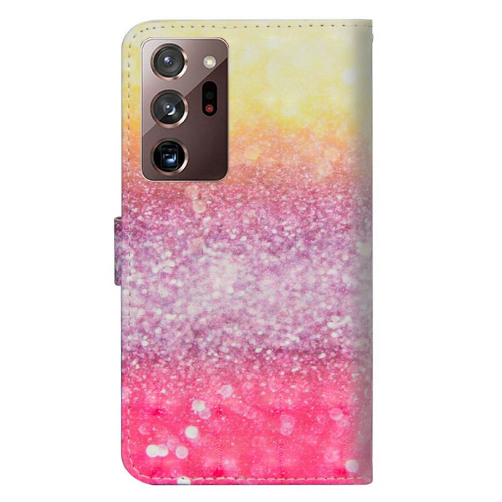 Folio-hoesje voor Samsung Galaxy Note 20 Ultra Magenta Glitterverloop