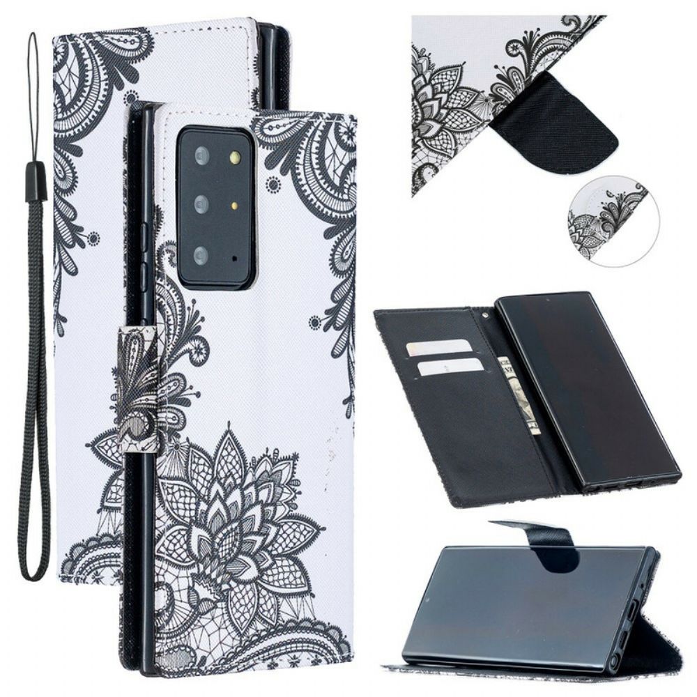 Folio-hoesje voor Samsung Galaxy Note 20 Ultra Met Ketting Kant Met Afneembare Riem