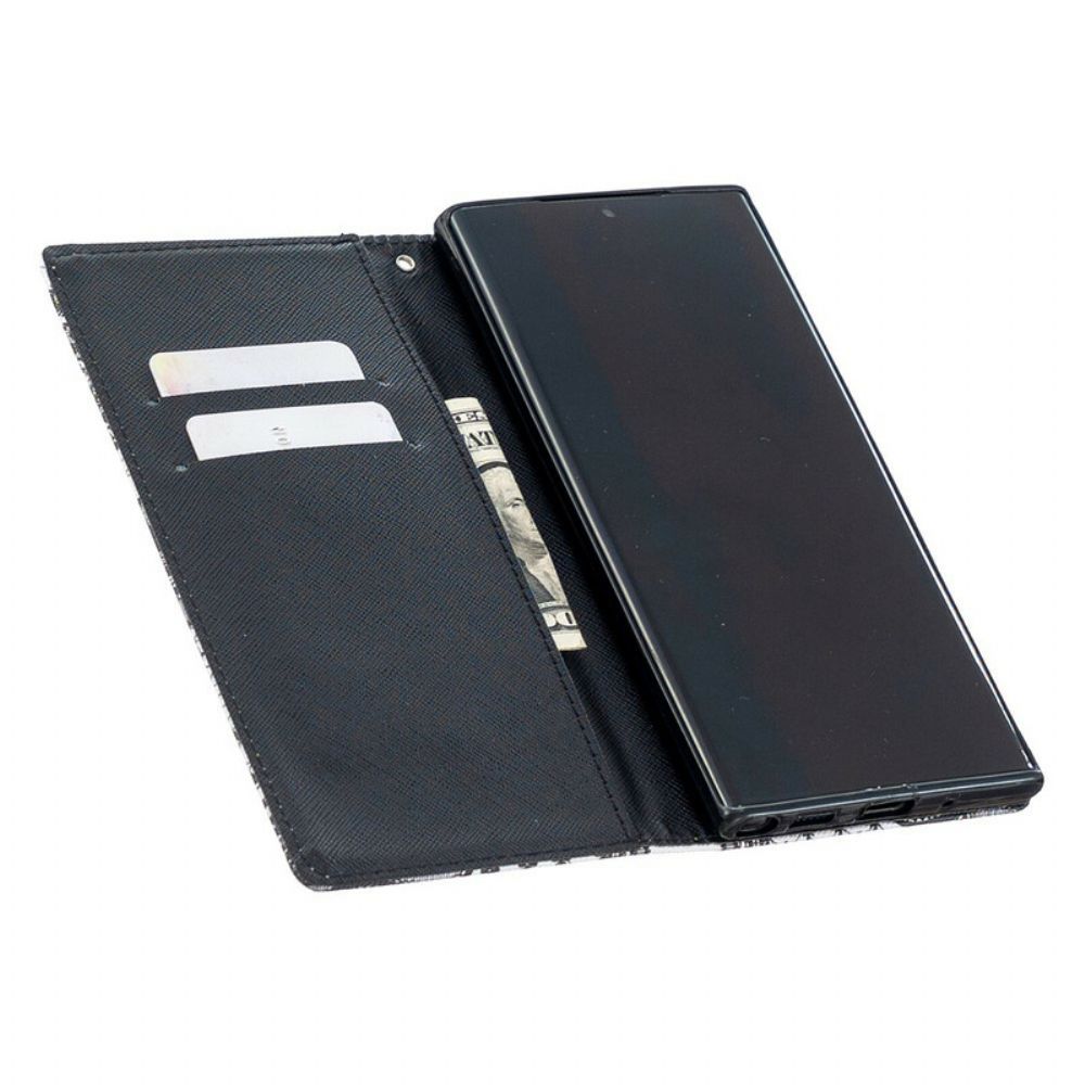 Folio-hoesje voor Samsung Galaxy Note 20 Ultra Met Ketting Kant Met Afneembare Riem