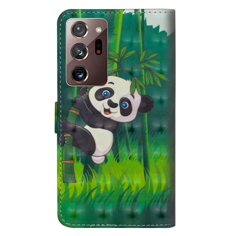 Folio-hoesje voor Samsung Galaxy Note 20 Ultra Panda En Bamboe