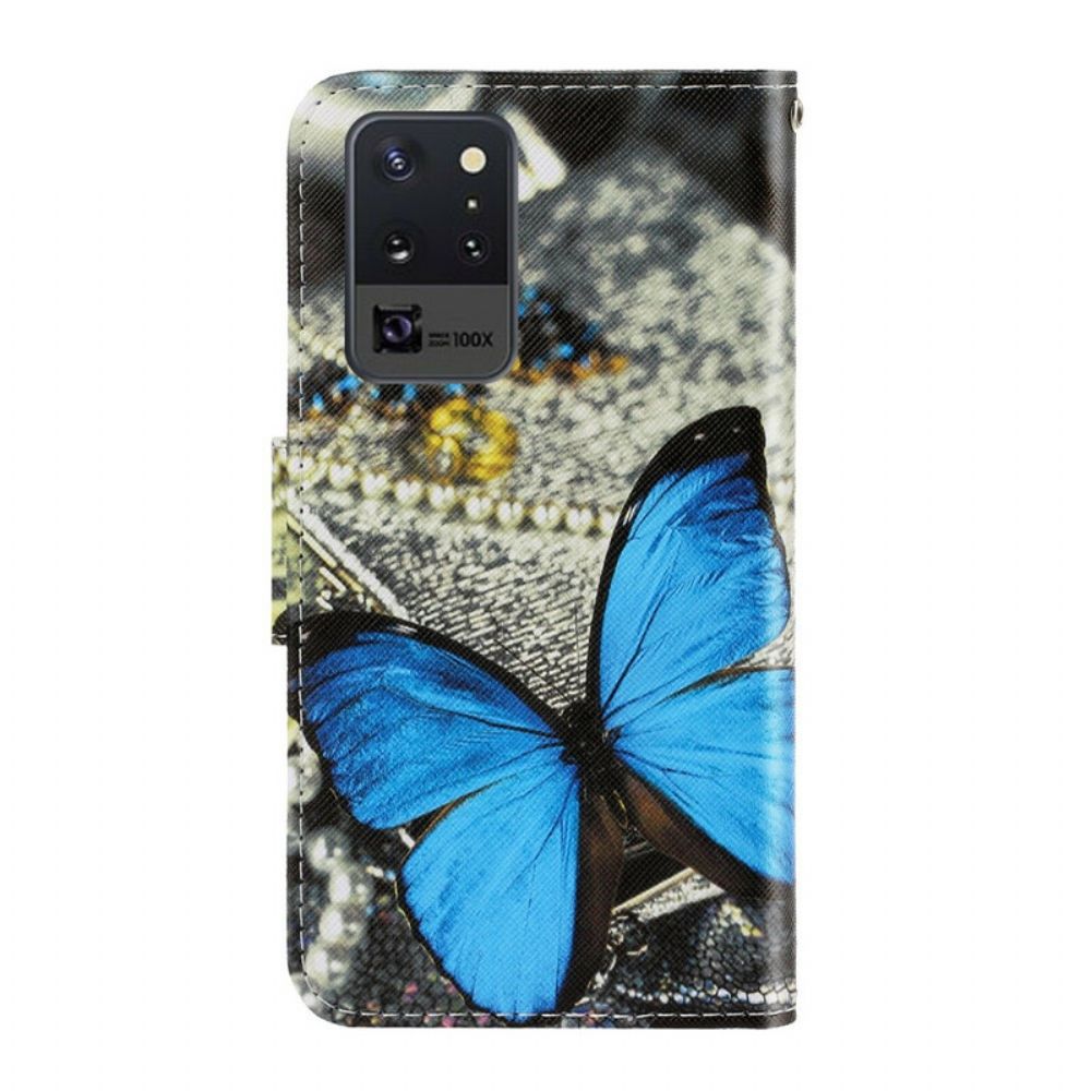 Leren Hoesje voor Samsung Galaxy Note 20 Ultra Met Ketting Vlinderriem Variaties