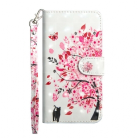 Leren Hoesje voor Samsung Galaxy Note 20 Ultra Roze Boom