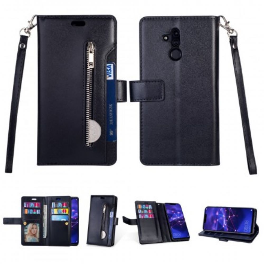 Folio-hoesje voor Huawei Mate 20 Lite Portemonnee Met Lanyard