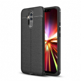 Hoesje voor Huawei Mate 20 Lite Dubbele Lijn Litchi Leereffect