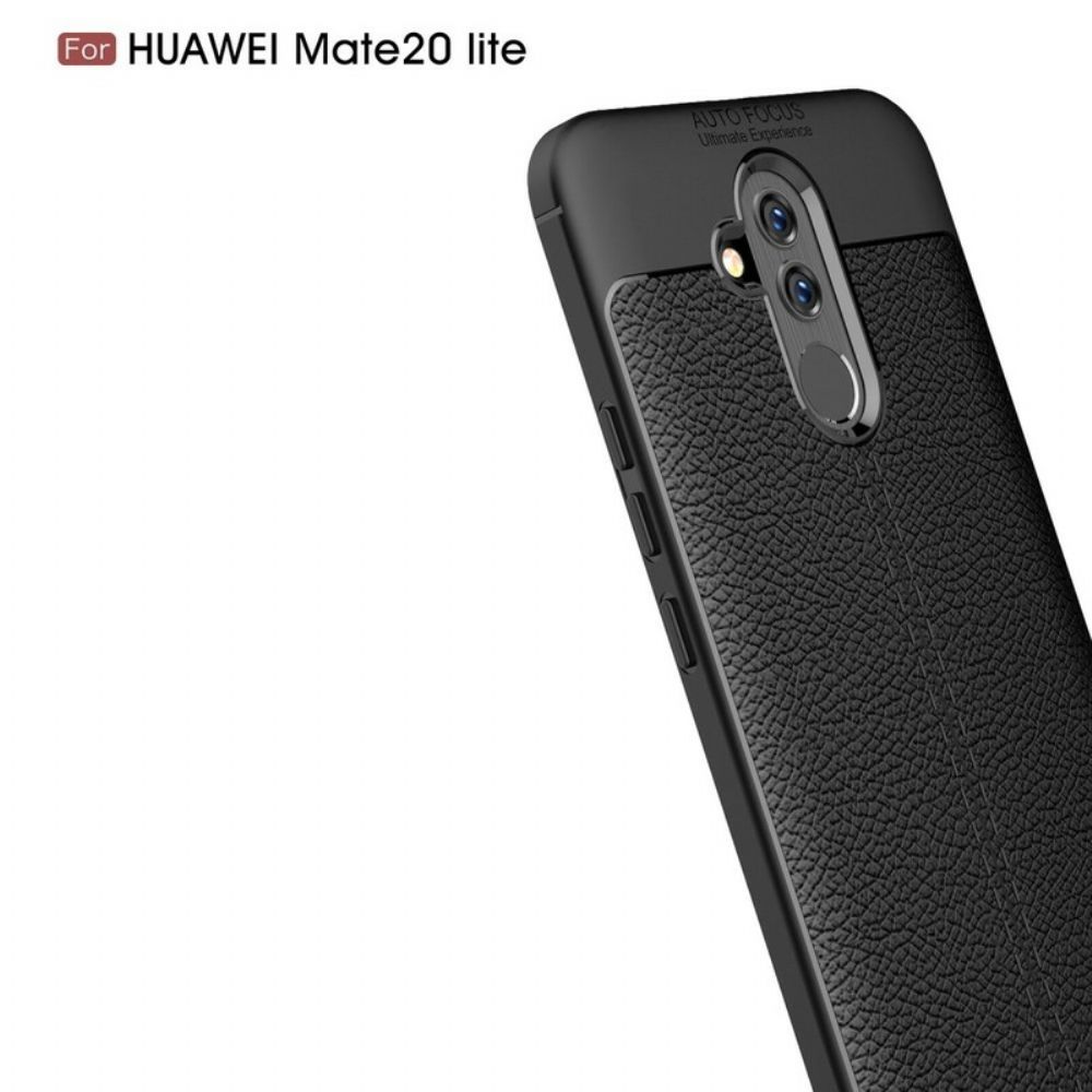 Hoesje voor Huawei Mate 20 Lite Dubbele Lijn Litchi Leereffect