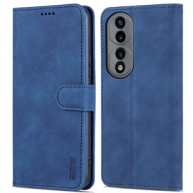 Flip Case voor Honor 70 Azns Leereffect