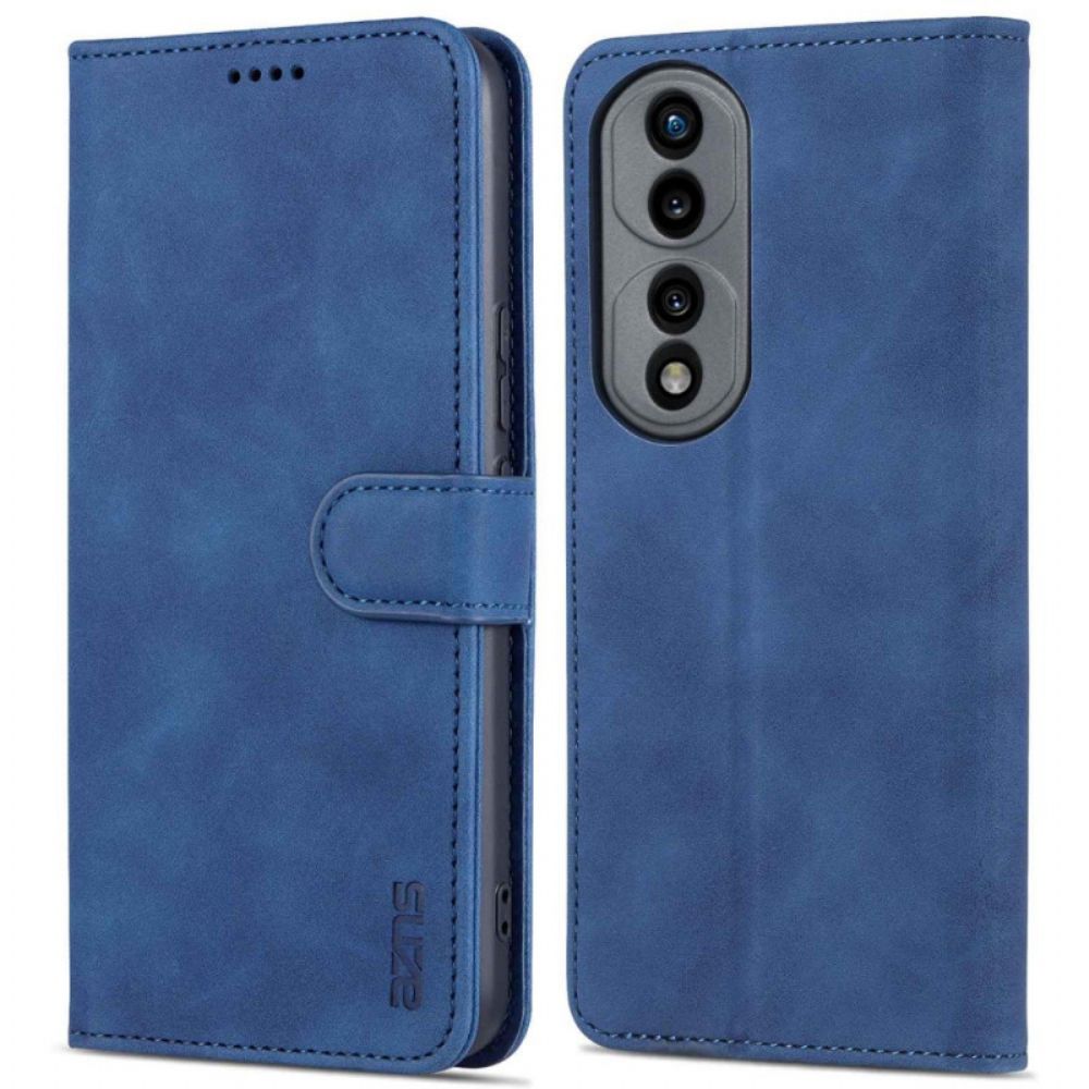 Flip Case voor Honor 70 Azns Leereffect