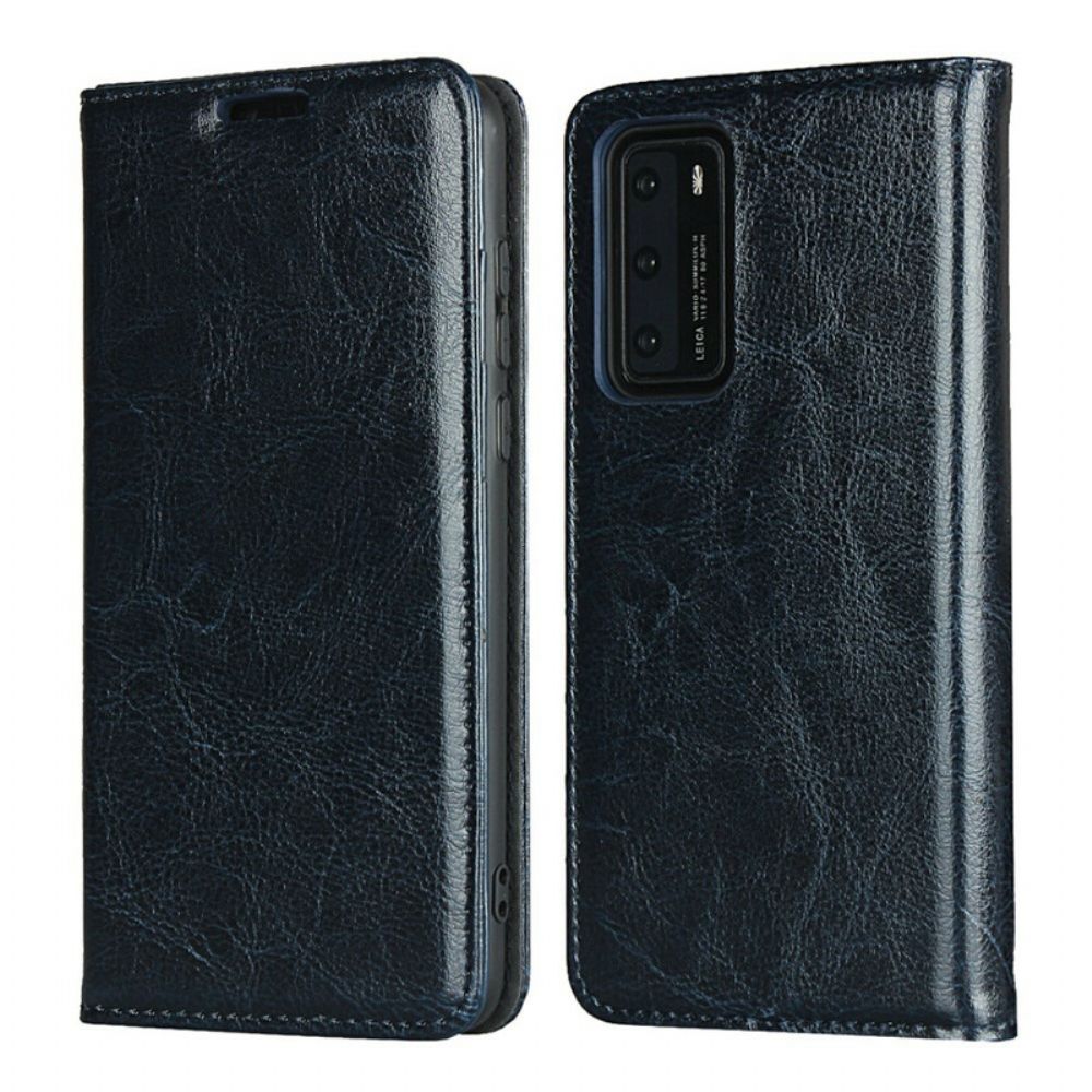 Bescherming Hoesje voor Huawei P40 Folio-hoesje Echt Leer