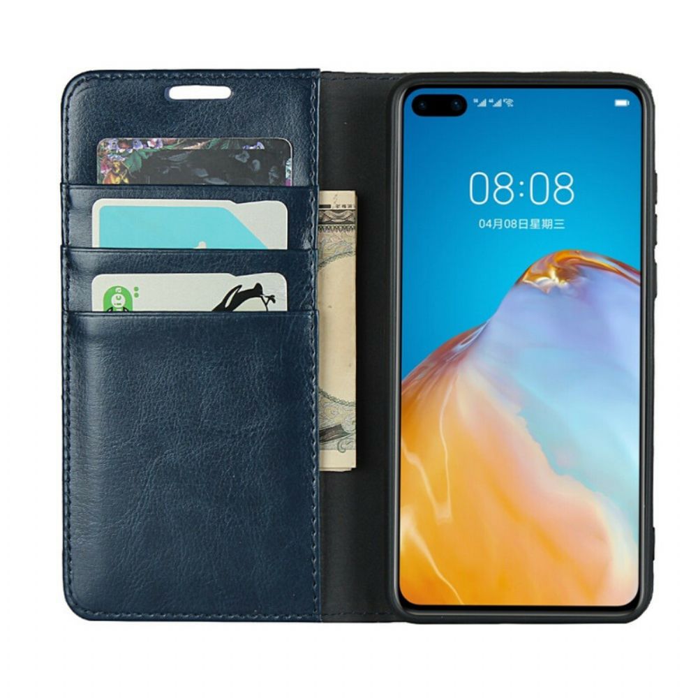 Bescherming Hoesje voor Huawei P40 Folio-hoesje Echt Leer