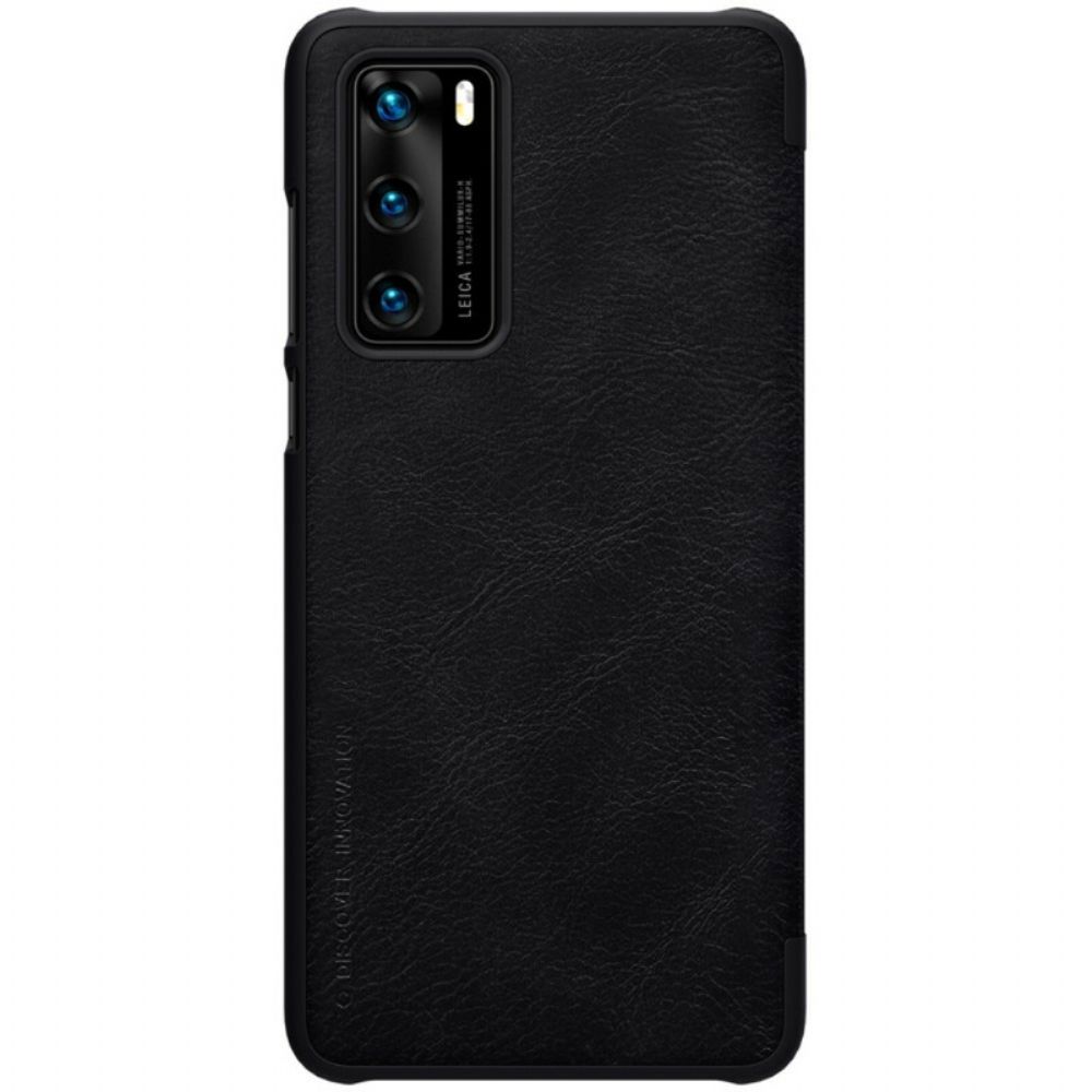 Bescherming Hoesje voor Huawei P40 Folio-hoesje Qin-serie Nillkin